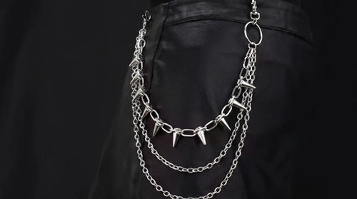 Heavy Metal Spiked Pants Chain | Gothic Punk Chain Yamireth